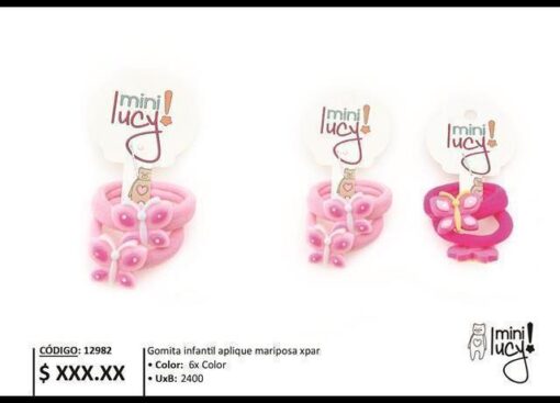GOMITAS INF APLIQUES MARIPOSA 12982