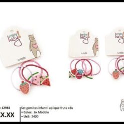SET GOMITAS APLIQUE FRUTA 12981