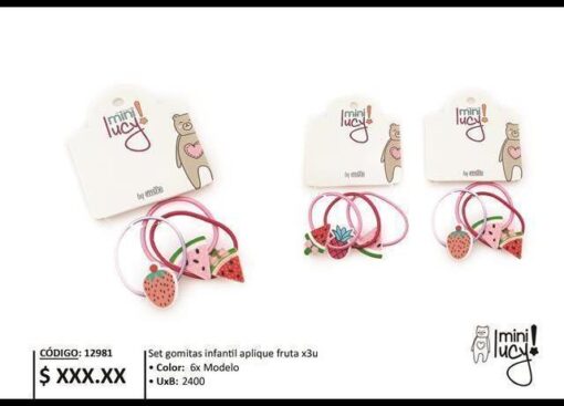 SET GOMITAS APLIQUE FRUTA 12981