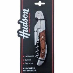 SACACORCHO DOBLE IMPULSO CINC C/MADERA HUDSON 21016