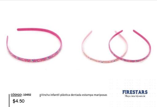 VINCHA INFANTILPLASTICA DENTADA ESTAMPADA 10492