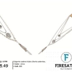 COLGANTE CADENA TRIPLE CON BORLA 12700
