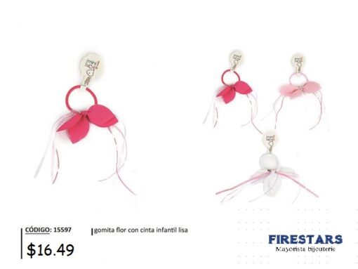 GOMITA FLOR CON CINTA INFANTIL LISA X1U 15597