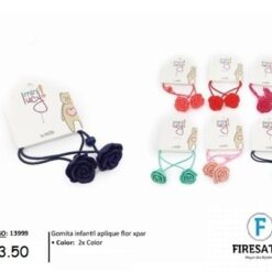 SET DE GOMITAS INFANTIL APLIQUE FLOR X2U 13999