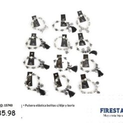 PULSERA ELASTICA BOLITAS C/ DIJE 15743