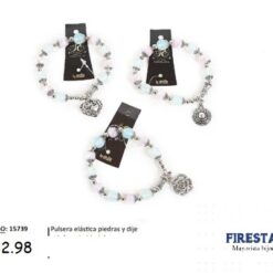 PULSERA ELASTICA PIEDRAS Y DIJE 15739