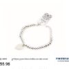 PULSERA ACERO BLANCO BOLITAS C/ DIJE CORAZON 16431