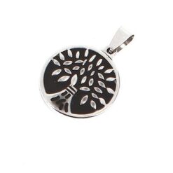 DIJE ACERO MEDALLA ARBOL C/ RELIEVE 15301-