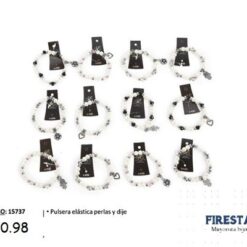 PULSERA ELASTICA PERLAS Y DIJE 15737-