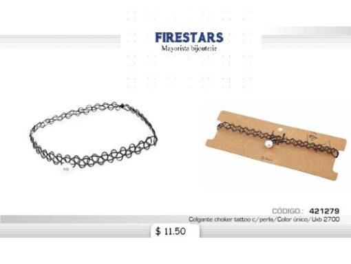 CALGANTE CHOKER TATOO CON PERLA 421279-