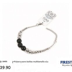 PULSERA ACERO BOLITAS MULTITAMAÑO 16455-