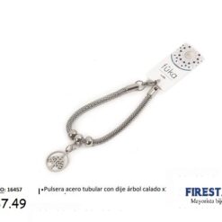 PULSERA ACERO TUBULAR C/ DIJE 16457
