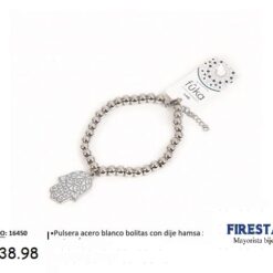 PULSERA ACERO BLANCO BOLITAS 16450-