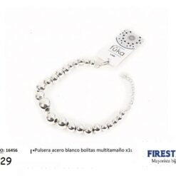 PULSERA HACERO BLANCA BOLITAS 16456