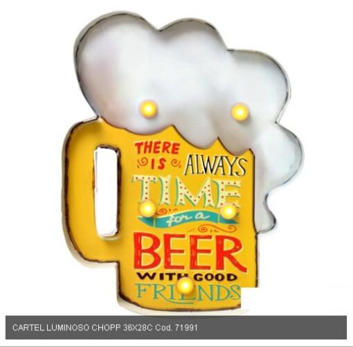 CARTEL LUMINOSO CHOPP 36X28C 71991