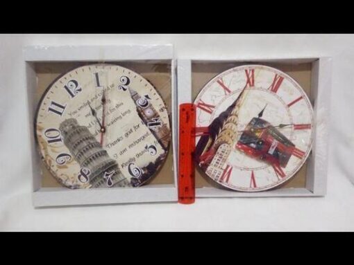 RELOJ PARED MADERA S/ VIDRIO-