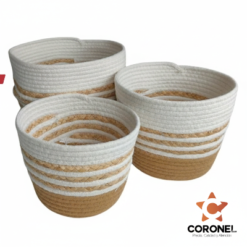 SET X3 CANASTOS ALTOS SEAGRASS ALG.BEIGE-CRUDO 24248